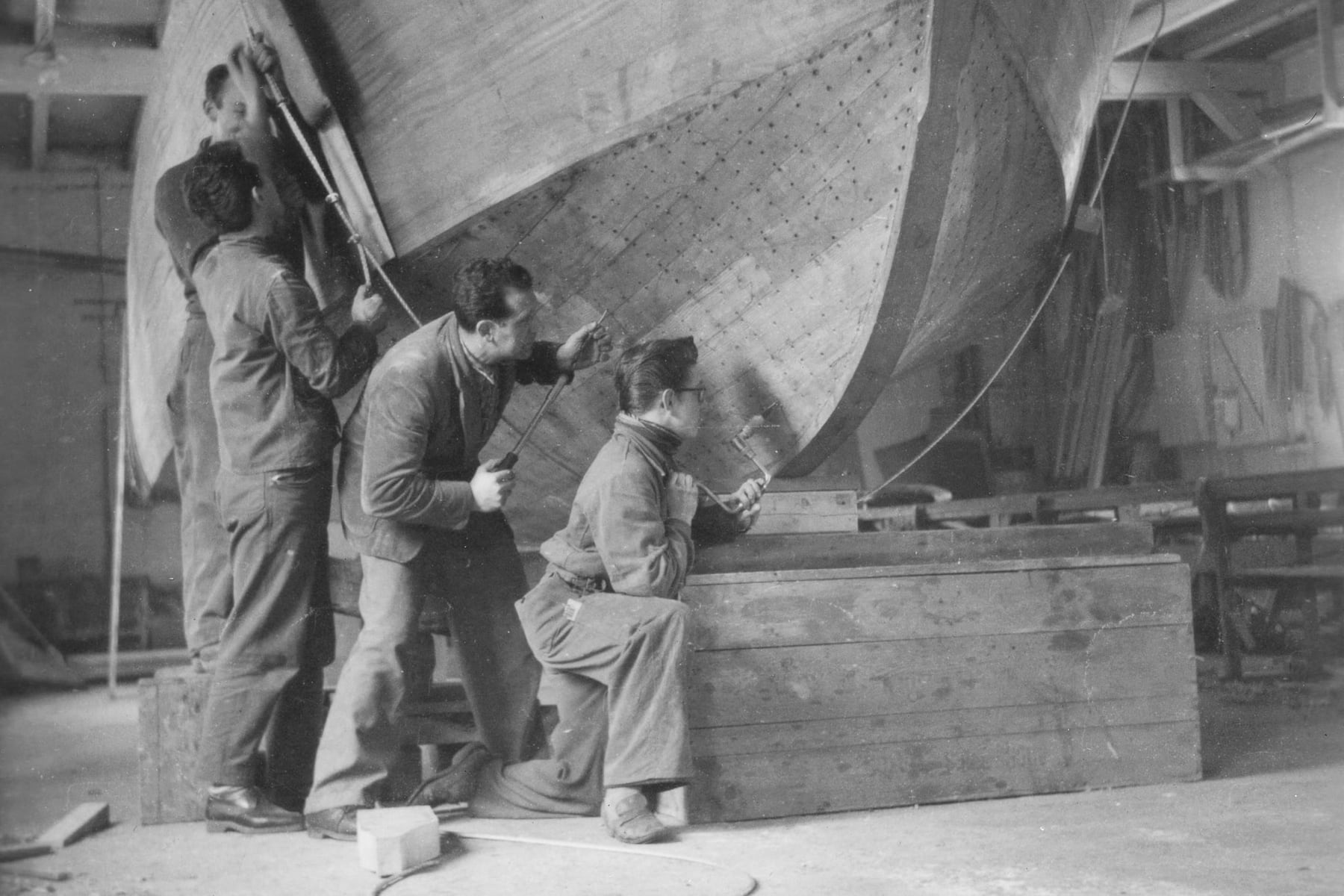 Claudio Pedrazzini, constructeur naval. — photographie