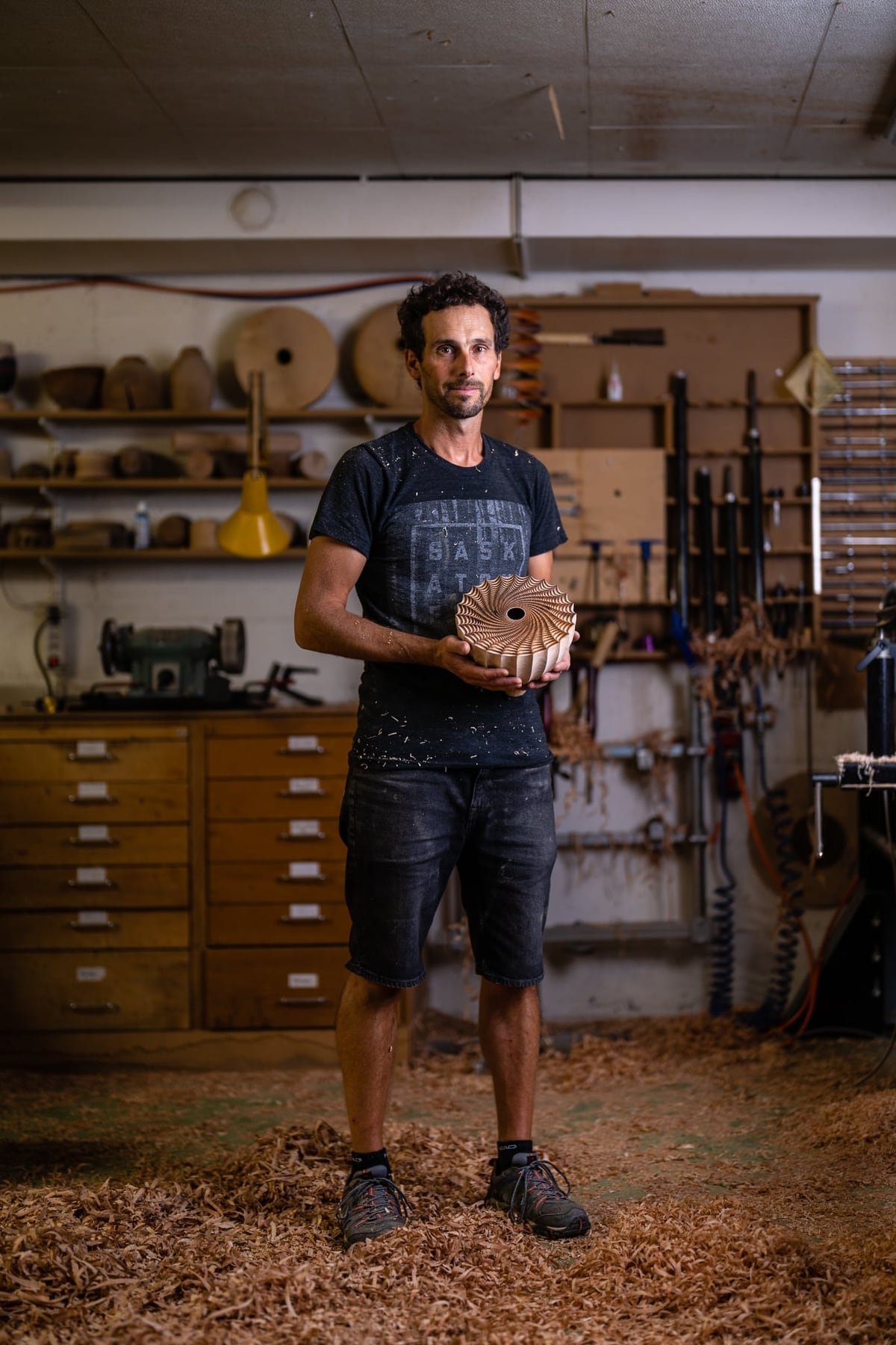 Jérôme Blanc, tourneur d’art sur bois. — photographie