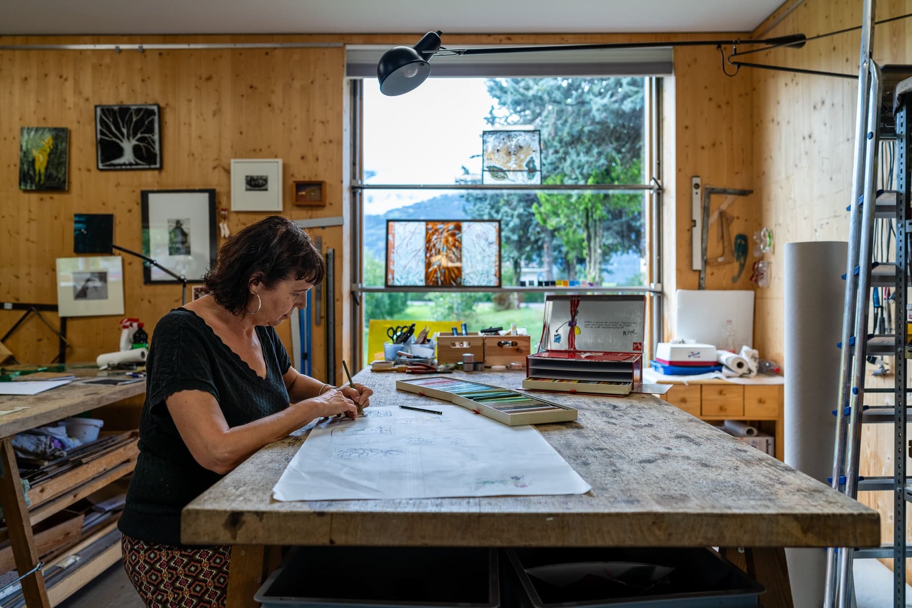 Isabelle Fontannaz, vitrailliste. — photographie