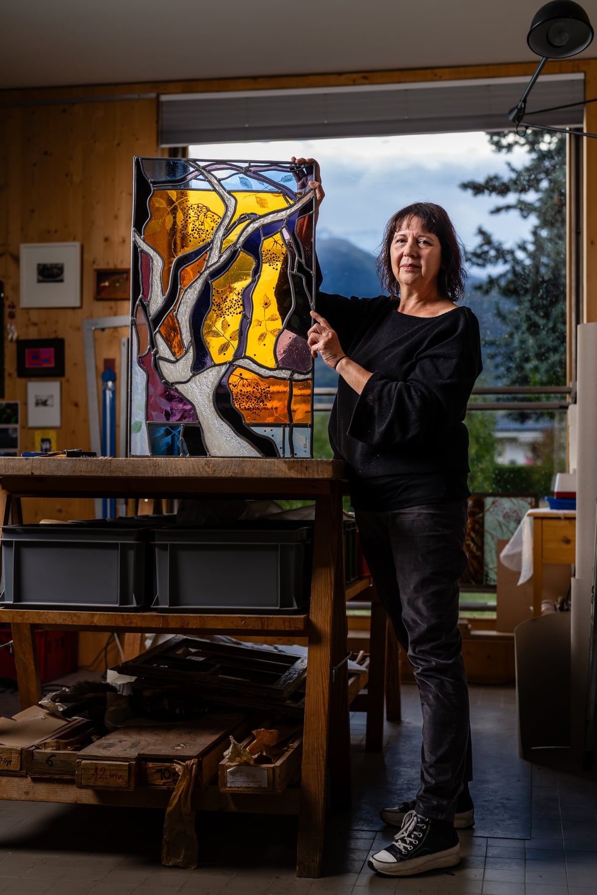 Isabelle Fontannaz, vitrailliste. — photographie